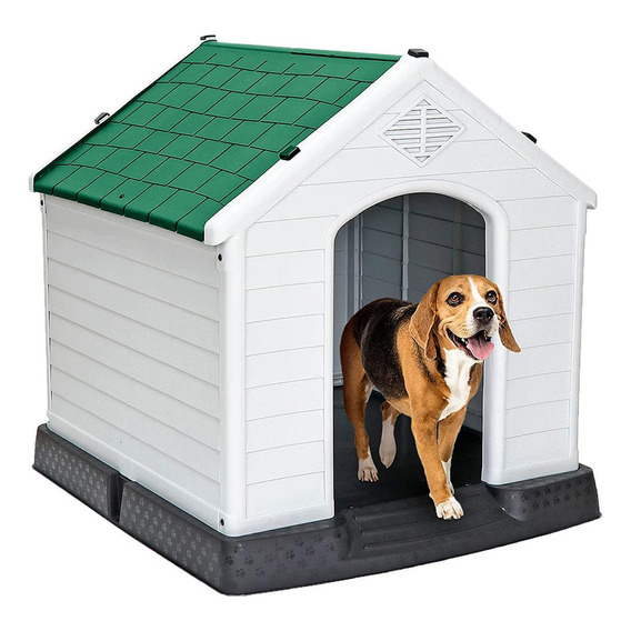 Casa Para Perro Chico Mediano Level Home Térmica De Plástico 73cm Color Verde