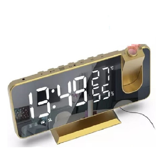 Reloj Proyector De Escritorio Despertador Led Digital Espejo