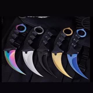 Navaja Tactico Cuchillo Cuello Combate Strike Karambit Acero