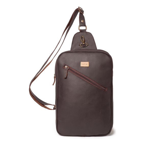 Mariconeras Bandoleras Hombre Piel Crossbody Travel M Yayas Color Café oscuro