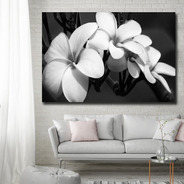 Cuadro Flor Blancas Y Negras 120x70 Canvas  Envio Gratis!es 