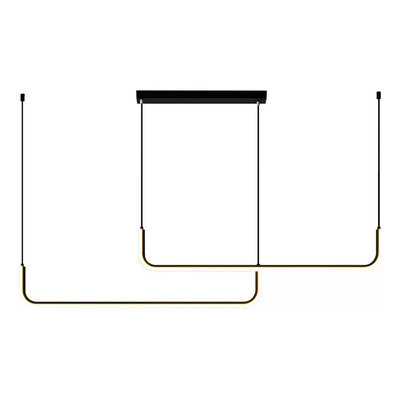 Colgante Led Doble Ofeliu Negro Deco Diseño Moderno Lk Negro