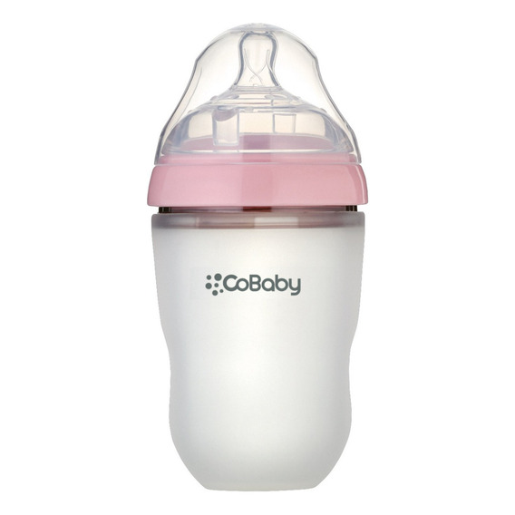 Mamaderas De Silicona Flexible Cobaby 250ml Verde Y Rosa Color Rosa claro