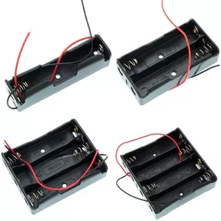Porta Baterias + Cables 1 2 3 4 Pilas 18650 Caja Portapilas 