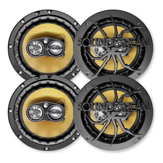 Kit 4 Bocinas Soundstream Pro650 Color Amarillo 140watts Rms