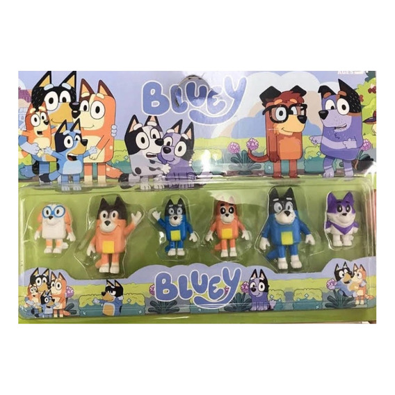 Muñecos Bluey Amigos Set 6 Unidades