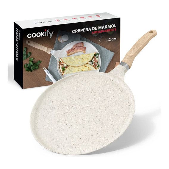 Crepera Comal Cookify 32cm Cubierta Antiadherente De Mármol