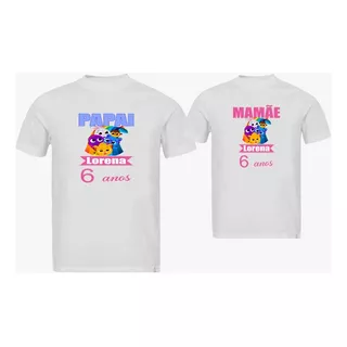 Kit C/ 2 Camisetas Personalizadas Festa Aniversário Infantil