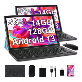 Tablet Goodtel G10 10 Pulgadas Azul 14gb Ram 128gb Rom Tf 1tb Expansión Octacore 2.0ghz Wifi 2.4g 5g Bluetooth 5.0 Certificación Google Gms Con Funda Mouse Teclado