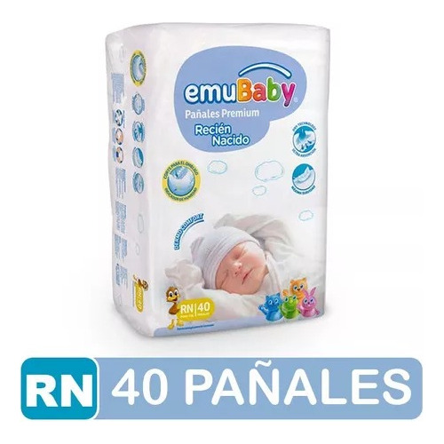 Pañales Emubaby Premium recién nacido 40 U