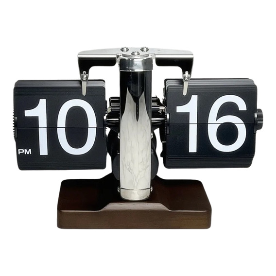 Reloj De Mesa Retro Vintage Escritorio Retro Flip Madera