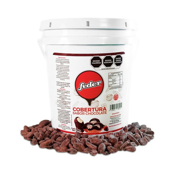 5 Kg Cobertura De Chocolate Feder Excelente Sabor Y Calidad