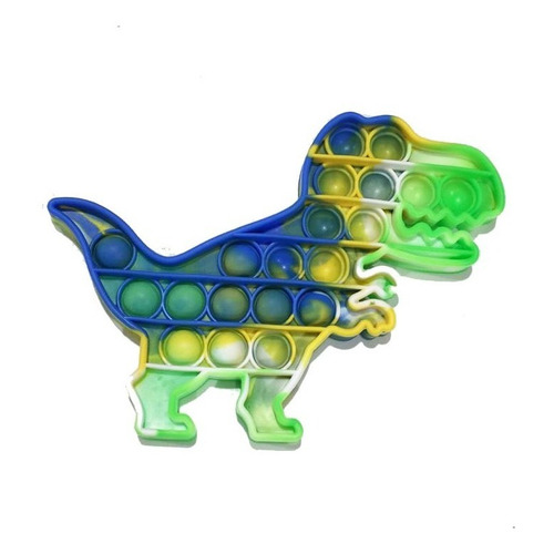 Pop It Silicona Originales Importados Antiestres Sensoriales Color Dinosaurio Bicolor amarillo y Verde