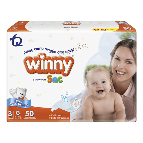 Pañal Winny Sec Etapa 3 Pqtex - Unidad  Género Sin género Tamaño Grande (G)