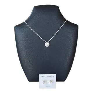 Conjunto Aritos Y Cadenita Con Cubix  - Plata Italiana 925