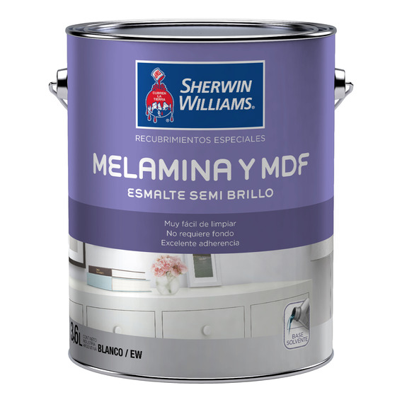 Pinturas Sherwin Williams Melamina & Mdf Blanco 0,9 Lt