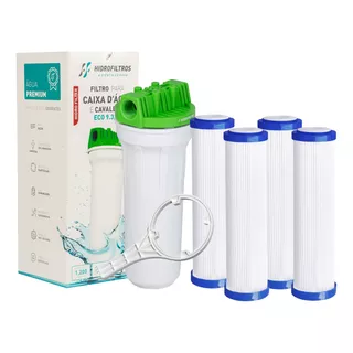 Kit Filtro Caixa Dágua Ou Cavalete + 4 Refil Lavável + Chave