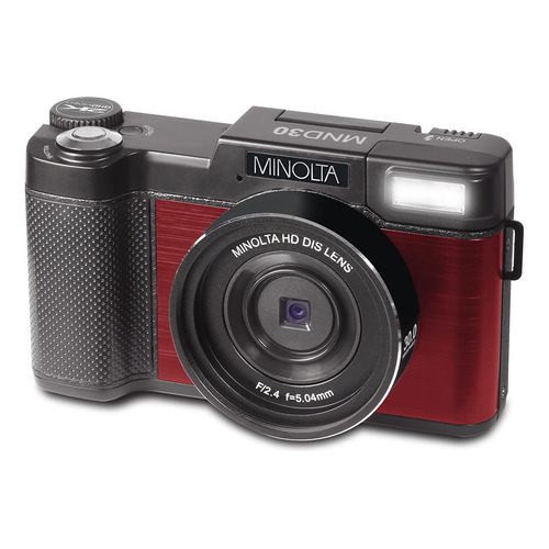 Minolta Mnd30 30 Mp / 2.7k Cámara Digital Ultra Hd (rojo) Color Rojo