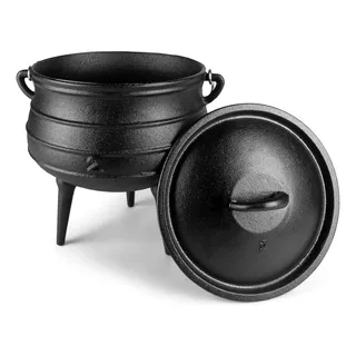 Cacerola Olla De Hierro Fundido 3 Patas 8l  Negro