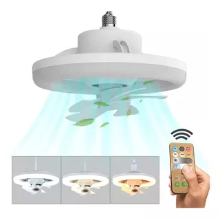 Luz De Ventilador De Teto Oscilante De 360° Com Controle Rem Cor Da Cúpula Branco Cor Da Estrutura Unit 110v/220v