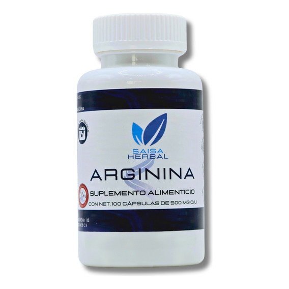Arginina Pura Premium Con 100 Cápsulas De 500 Mg C/u.