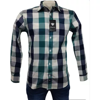 Camisa Giorgio Berlucchi Ml Cuadros 03 Tallas Extras 42 - 48