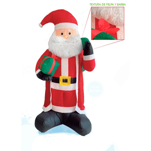 Figura De Navidad Santa Con Bata Y 2.4m