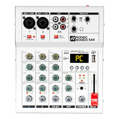 Mezcladora Audio Rs Xa4 Audio 4 Canales Mixer Usb Bluetooth