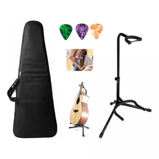 Case Para Guitarra Stratotocaster Luxo + Suporte De Chao