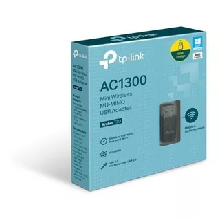 Adaptador Mini Tplink Archer T3u Ac1300 400mbps 2.4 Ghz Negr