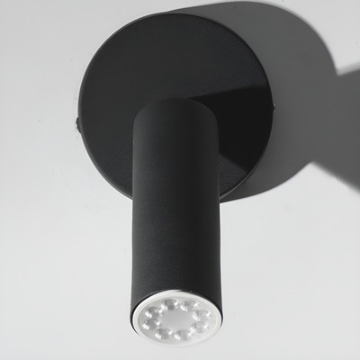 Aplique Pared 1 Luz Gu10 Cilindro Benja Industrial Negro