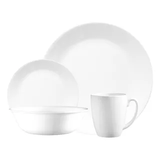 Puesto Vajilla corelle White Redonda 4 Piezas