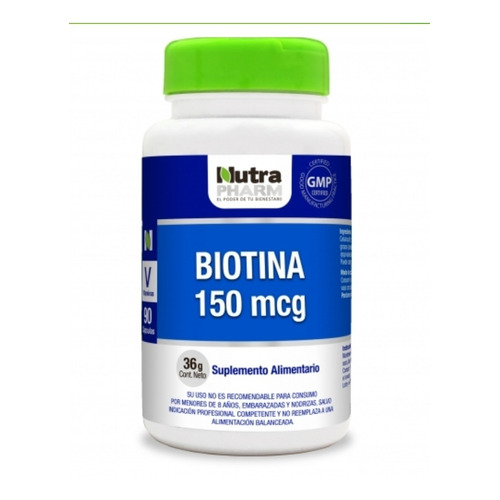 Biotina - Nutrapharm (90 Caps) Sabor Sin sabor