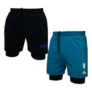 Como X2 Pantalonetas Con Licra Corta Hombre Original Ripple