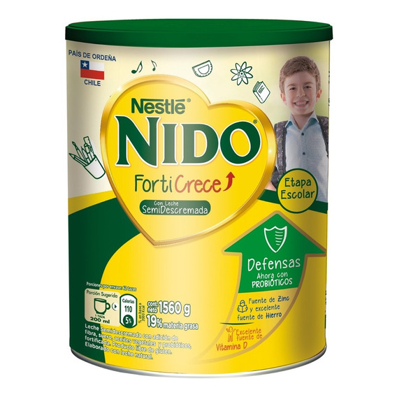 Leche En Polvo Nido® Forticrece Probióticos Tarro 1560g