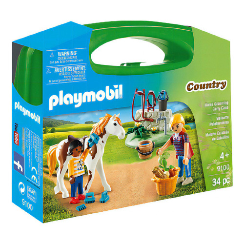 Juego Playmobil Country Maletín Grande Cuidado De Caballos Cantidad de piezas 34