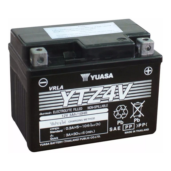 Bateria Moto Gel Yuasa Ytz4v = Ytx4l-bs Fan Bross Full Fas