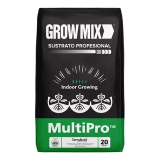 Sustrato Grow Mix Multipro 20lt Terrafertil Indoor Almacigos