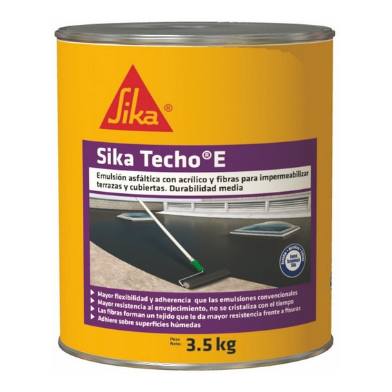 Sika Techo E Impermeabilizante Para Cubierta Y Terraza 3.5kg