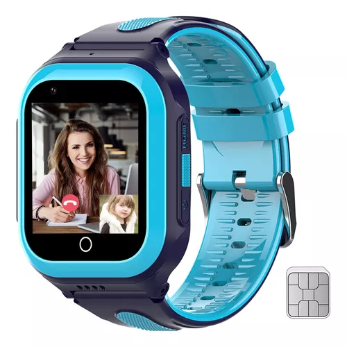 Reloj inteligente para niños con tarjeta SIM, reloj GPS 4G para niños con  llamadas telefónicas, mensajes de texto, WiFi, Bluetooth, música,  podómetro