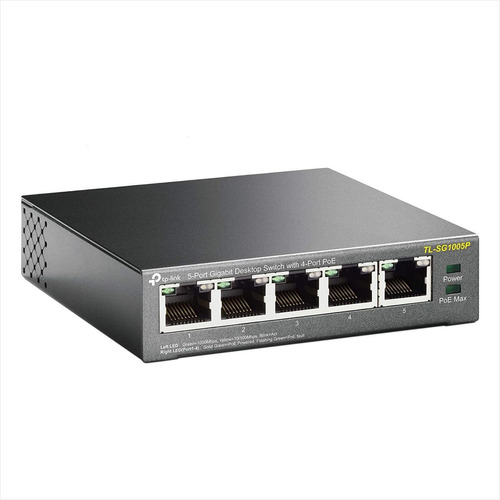 Tp-link, Switch Escritorio 5 Puertos Gigabit Poe, Tl-sg1005p