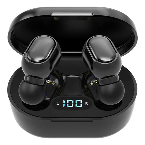 Auriculares Earbuds Bluetooth Pantalla Led Inalambricos Dimm Color Negro