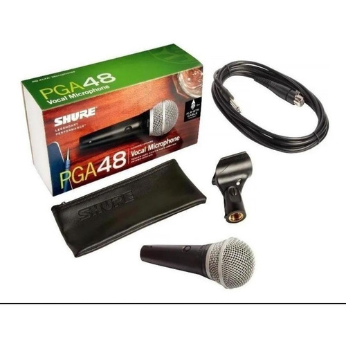 Microfono Shure Pga48 Qtr Con Cable , Oficial Color Negro/plateado