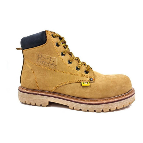 Botas Pma Industriales Con Casco Acero Nobuck Miel Hombre