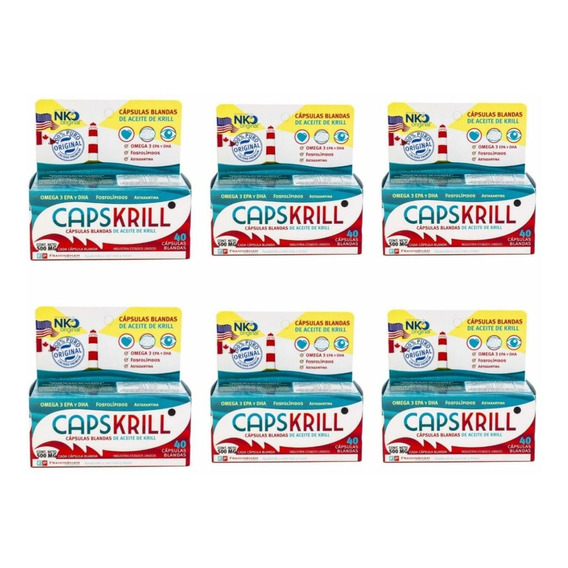 Capskrill Omega 3 Aceite De Krill X 40 Caps. Combo X 6