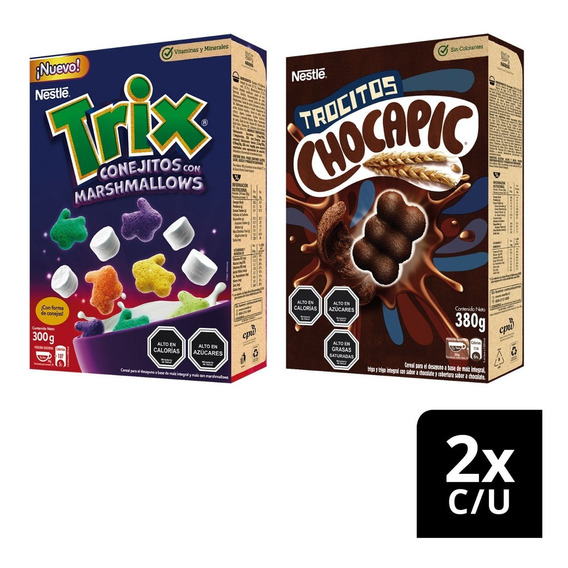 Cereal Trix Marshmallow Y Chocapic Trocitos X4 Cajas
