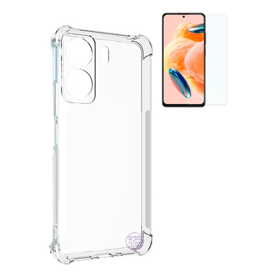 Funda Para Xiaomi Redmi 13c Transparente Protector Y Vidrio 