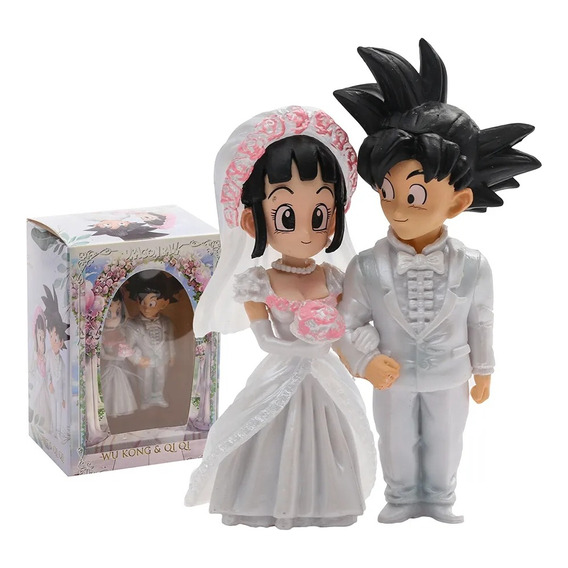 Figuras Boda Goku Y Milk Ramo Rosa Sin Base Dragon Ball 9cm