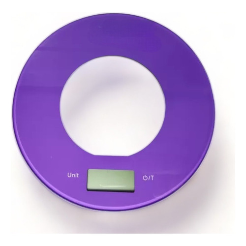 Gramera Digital Con Base En Vidrio Y Capacidad De 2000 Gr Capacidad Máxima 2 Kg Color Violeta Oscuro