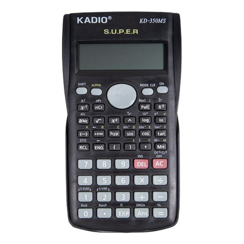 Calculadora Cientifica Kadio 350ms 240 Funciones / 2 Líneas Color Negro
